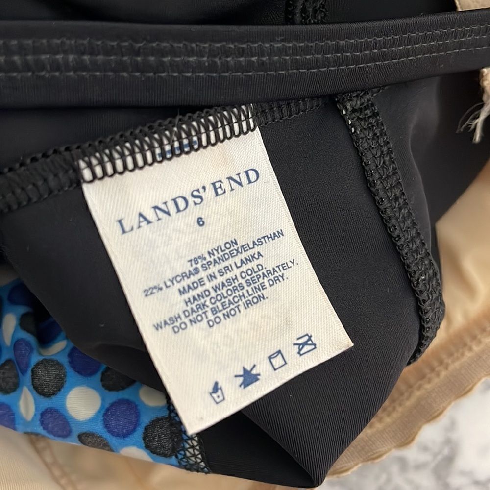 Lands End Sport Polka Dot Tankini Top 6 - Picture 5 of 6